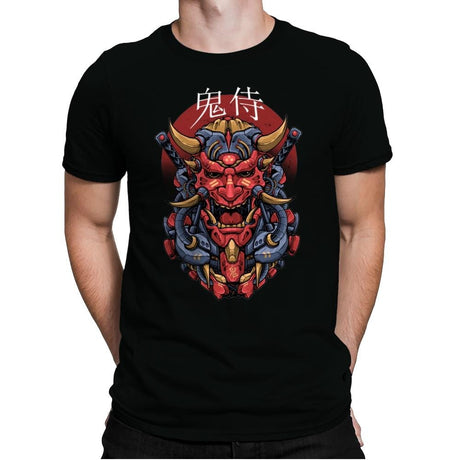 Oni Mecha Samurai - Mens Premium T-Shirts RIPT Apparel Small / Black