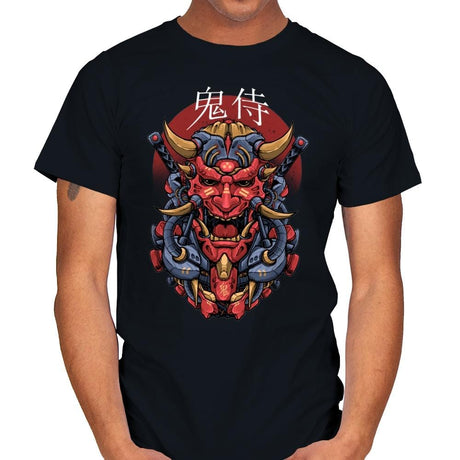 Oni Mecha Samurai - Mens T-Shirts RIPT Apparel Small / Black