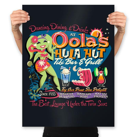 Oola's Hula Hut - Prints Posters RIPT Apparel 18x24 / Black