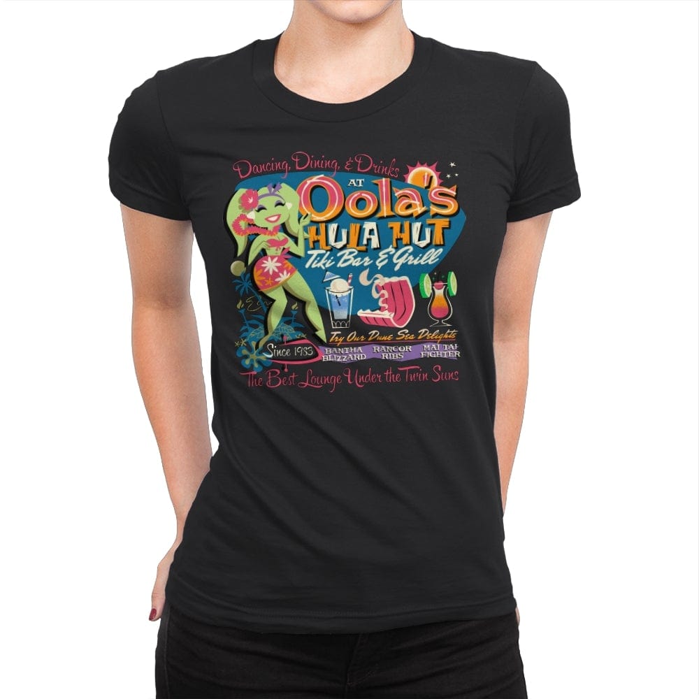 Oola's Hula Hut - Womens Premium T-Shirts RIPT Apparel Small / Black