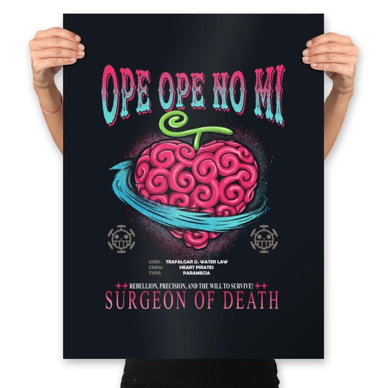 Ope Ope No Mi Devil Fruit - Prints Posters RIPT Apparel 18x24 / Black
