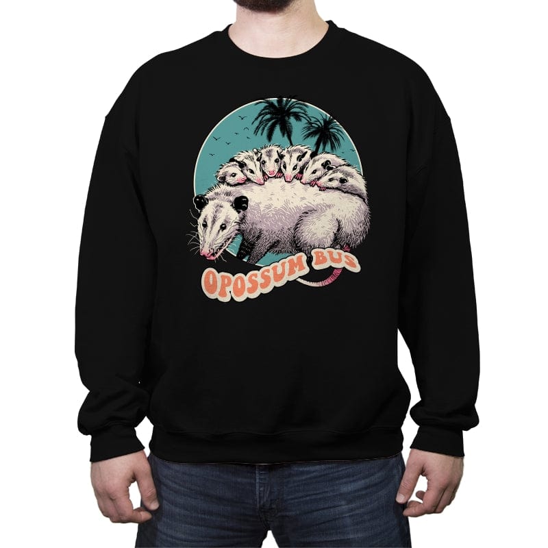 Opossum Bus - Crew Neck Sweatshirt Crew Neck Sweatshirt RIPT Apparel Small / Black