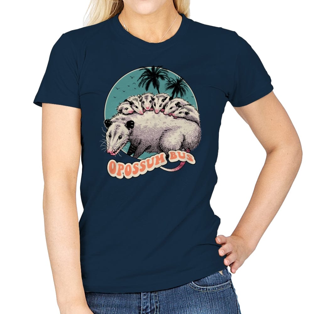 Opossum Bus - Womens T-Shirts RIPT Apparel Small / Navy