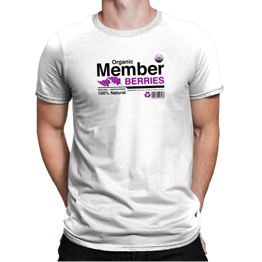 Organic Member Berries - Mens Premium T-Shirts RIPT Apparel Small / White