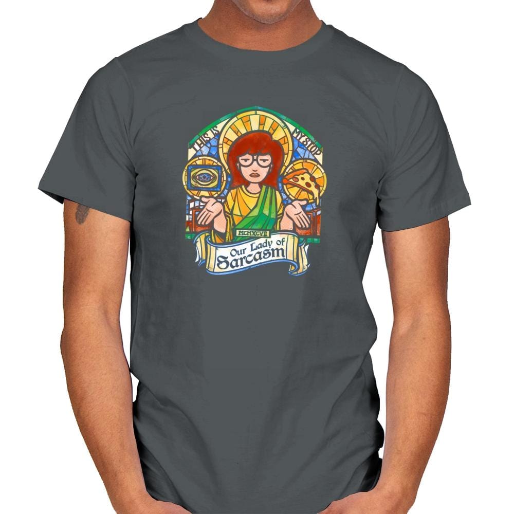 Our Lady of Sarcasm Exclusive - Mens T-Shirts RIPT Apparel Small / Charcoal