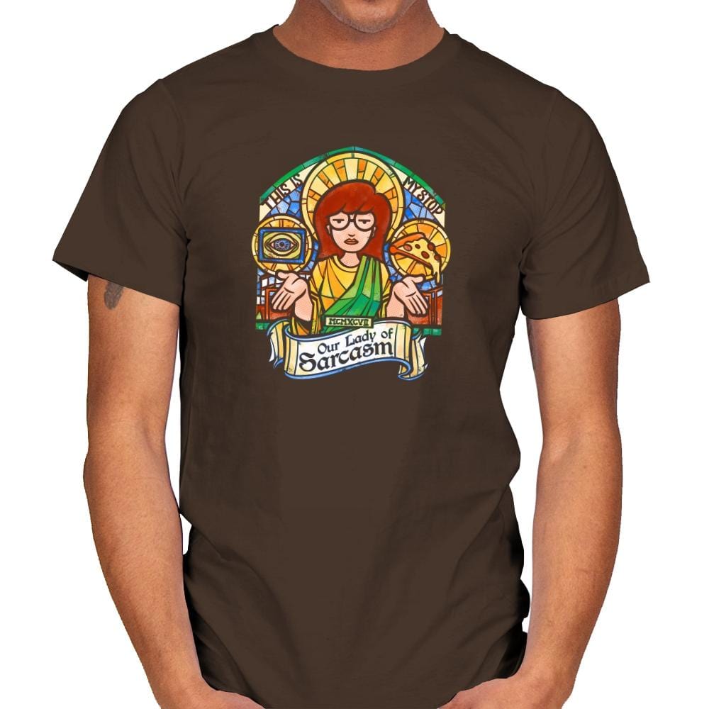 Our Lady of Sarcasm Exclusive - Mens T-Shirts RIPT Apparel Small / Dark Chocolate
