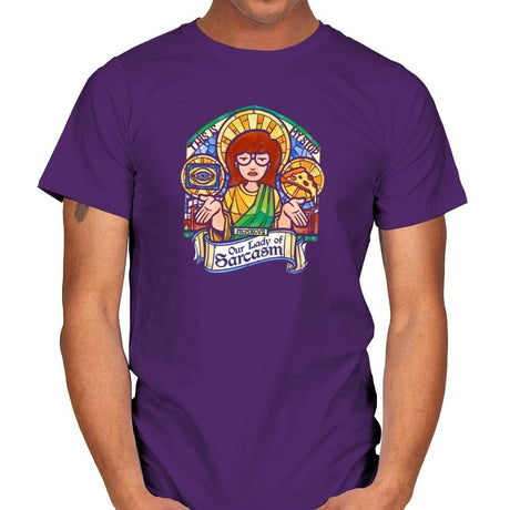 Our Lady of Sarcasm Exclusive - Mens T-Shirts RIPT Apparel Small / Purple