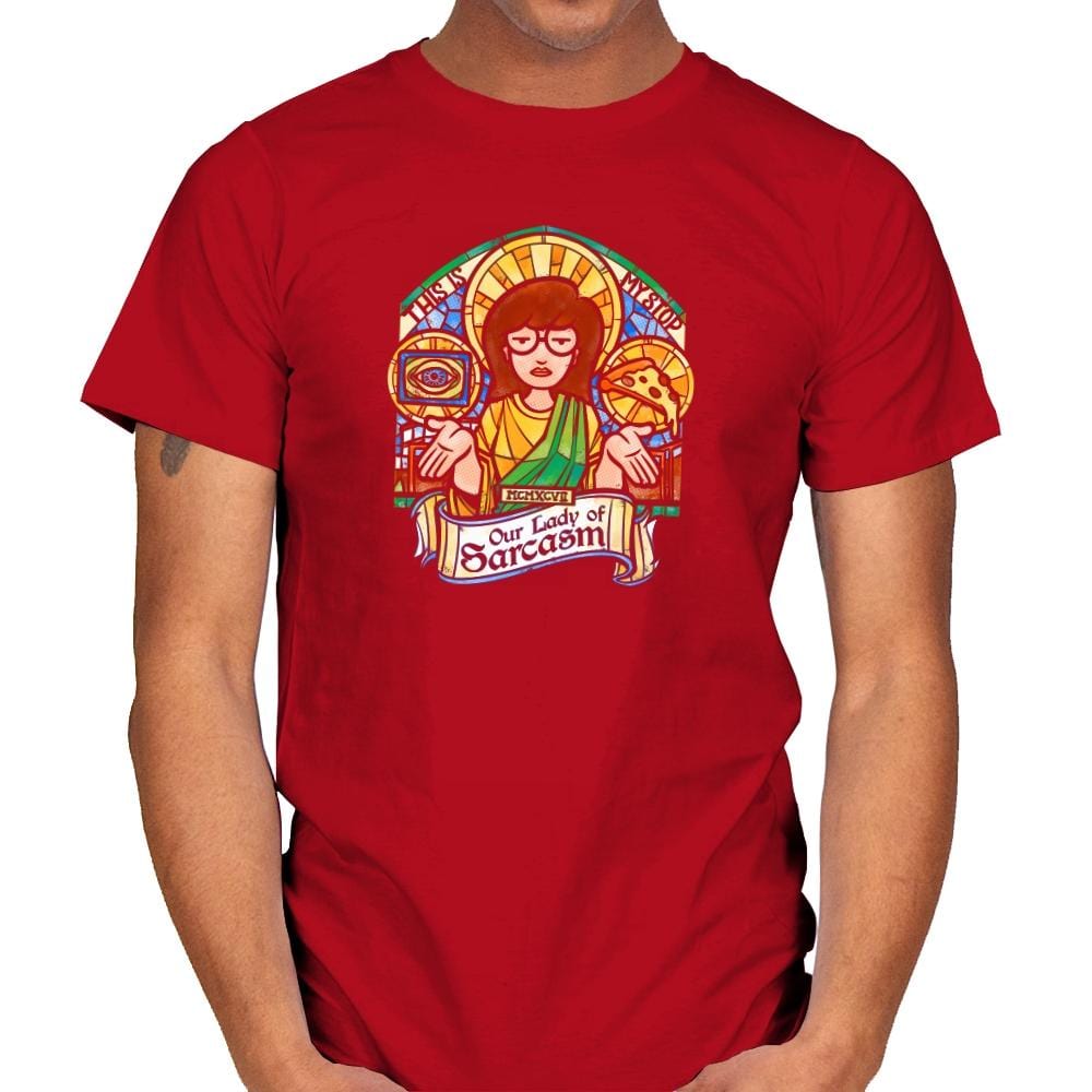 Our Lady of Sarcasm Exclusive - Mens T-Shirts RIPT Apparel Small / Red
