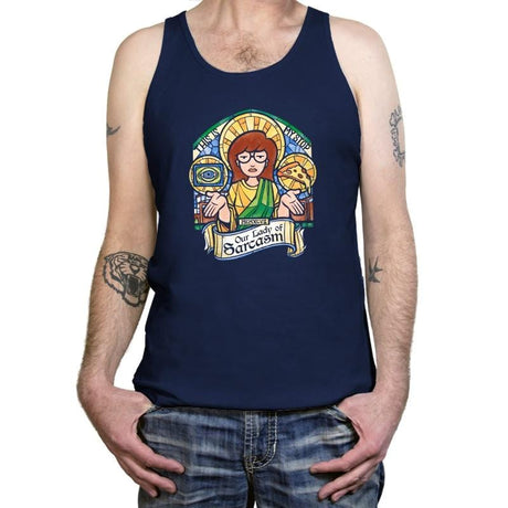 Our Lady of Sarcasm Exclusive - Tanktop Tanktop RIPT Apparel X-Small / Navy