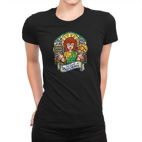 Our Lady of Sarcasm Exclusive - Womens Premium T-Shirts RIPT Apparel Small / Black