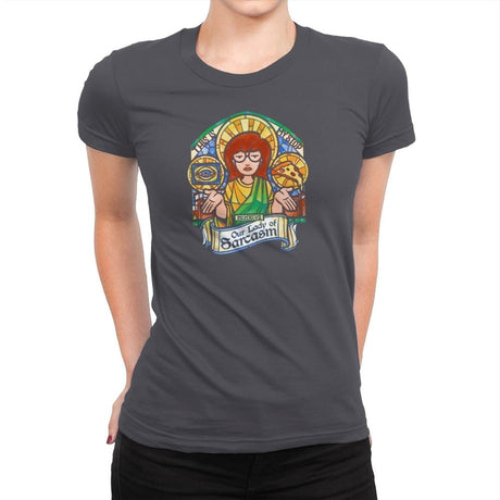 Our Lady of Sarcasm Exclusive - Womens Premium T-Shirts RIPT Apparel Small / Heavy Metal