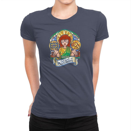 Our Lady of Sarcasm Exclusive - Womens Premium T-Shirts RIPT Apparel Small / Indigo