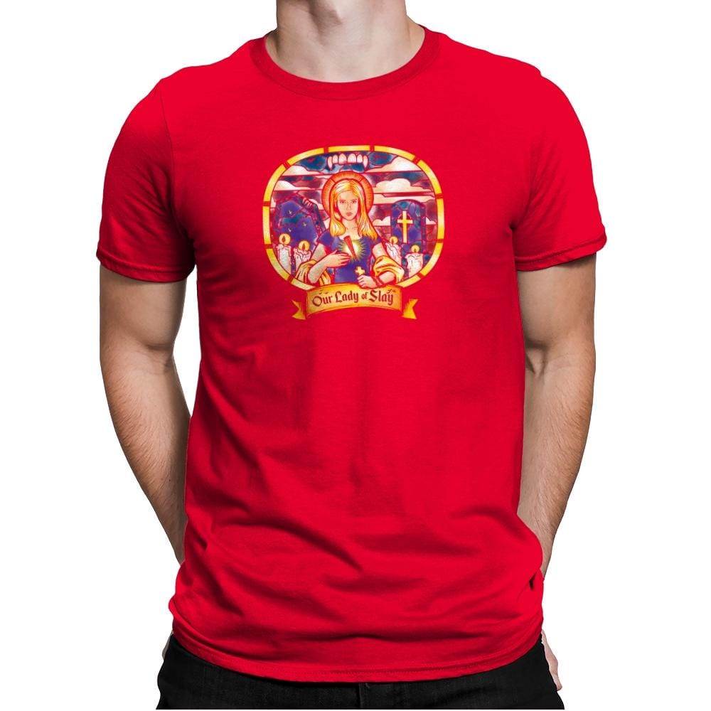 Our Lady of Slay Exclusive - Mens Premium T-Shirts RIPT Apparel Small / Red