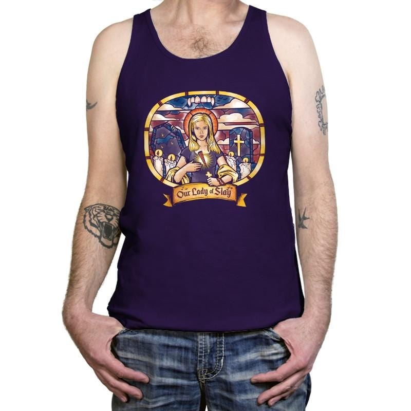 Our Lady of Slay Exclusive - Tanktop Tanktop RIPT Apparel X-Small / Team Purple