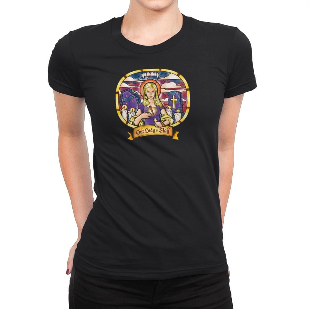 Our Lady of Slay Exclusive - Womens Premium T-Shirts RIPT Apparel Small / Black