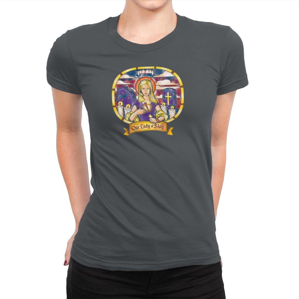 Our Lady of Slay Exclusive - Womens Premium T-Shirts RIPT Apparel Small / Heavy Metal