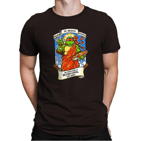 Our Saint of Cool But Rude Exclusive - Mens Premium T-Shirts RIPT Apparel Small / Dark Chocolate