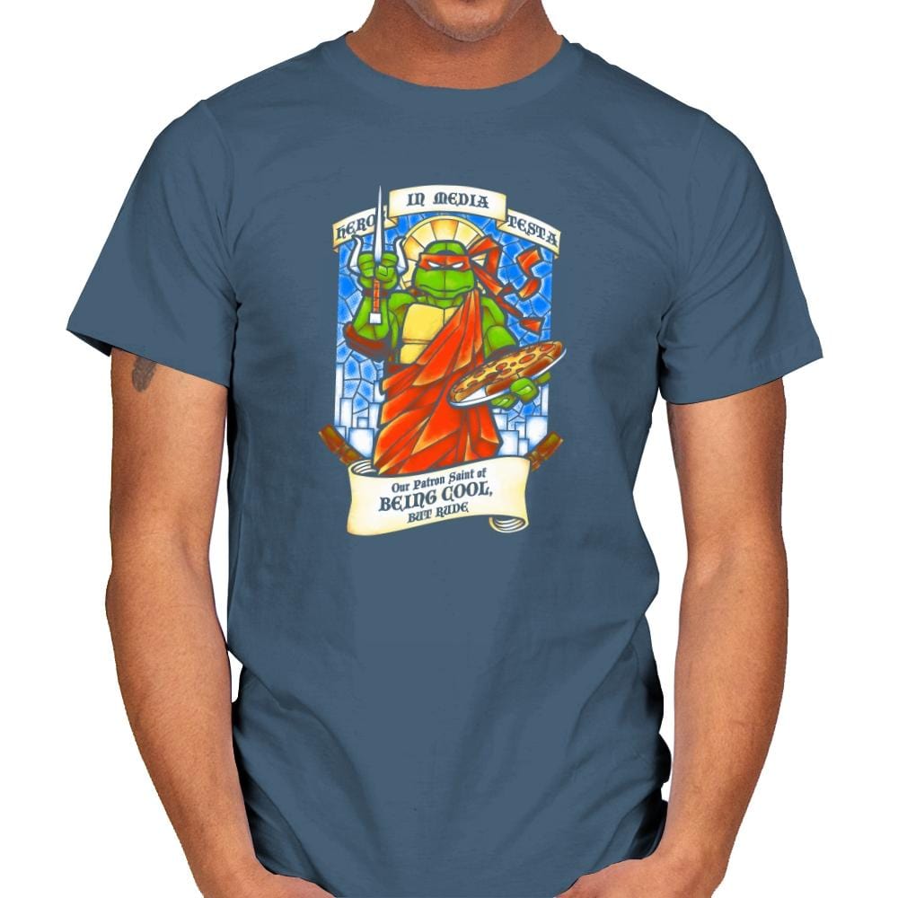 Our Saint of Cool But Rude Exclusive - Mens T-Shirts RIPT Apparel Small / Indigo Blue