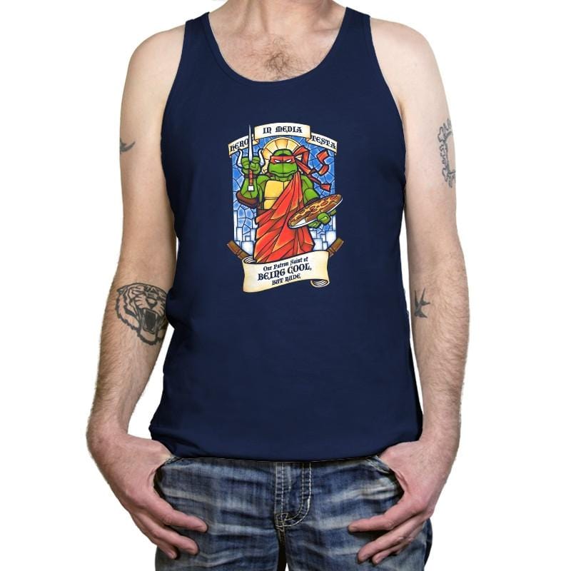Our Saint of Cool But Rude Exclusive - Tanktop Tanktop RIPT Apparel X-Small / Navy