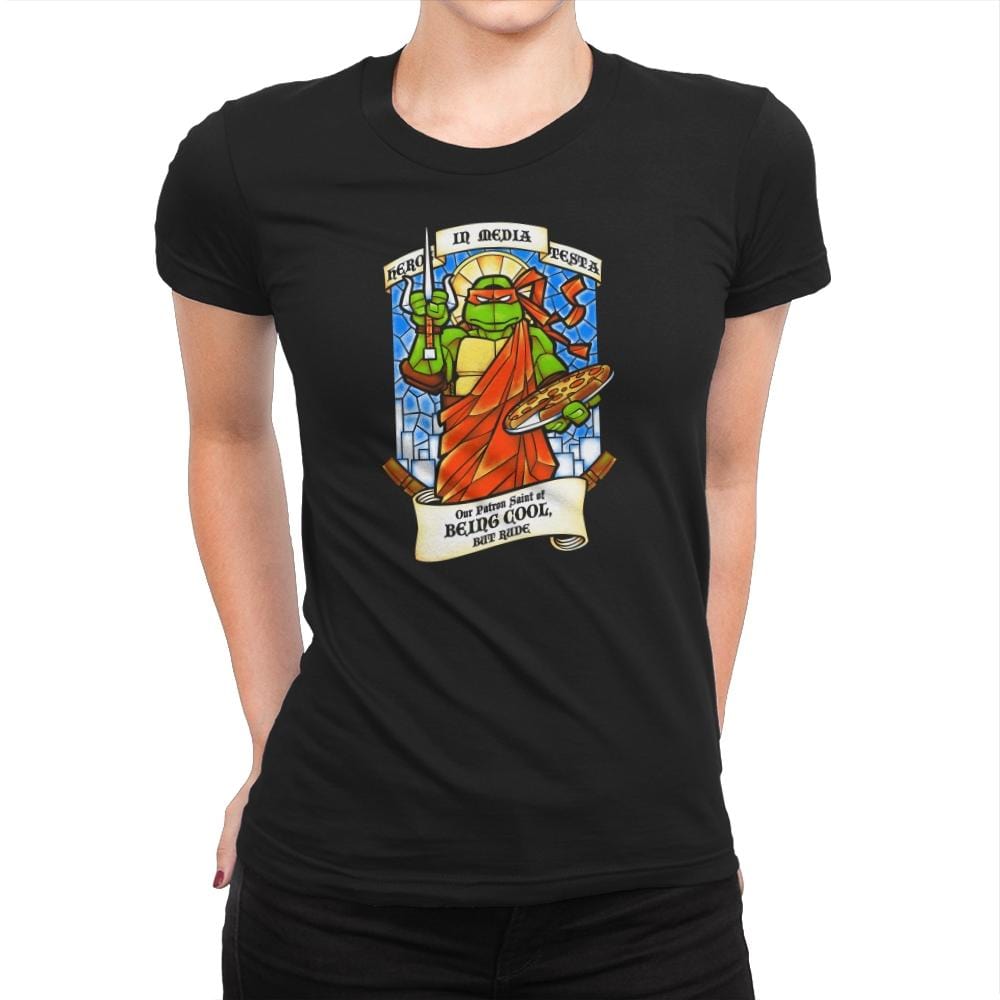 Our Saint of Cool But Rude Exclusive - Womens Premium T-Shirts RIPT Apparel Small / Black