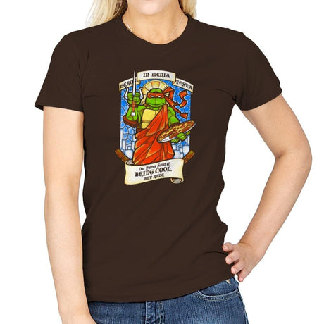 Our Saint of Cool But Rude Exclusive - Womens T-Shirts RIPT Apparel 3x-large / Dark Chocolate