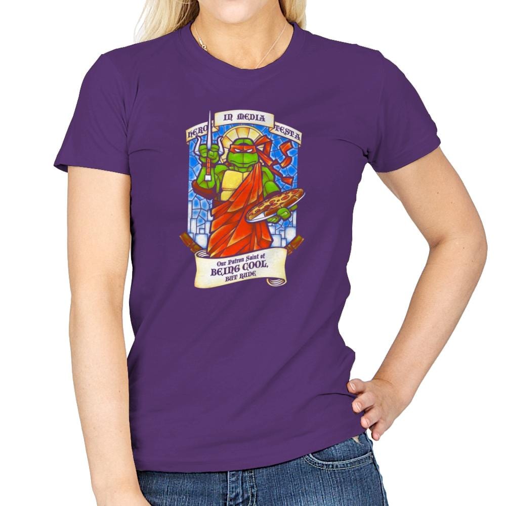 Our Saint of Cool But Rude Exclusive - Womens T-Shirts RIPT Apparel Small / Purple