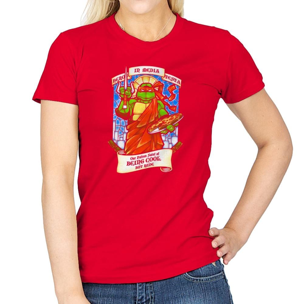 Our Saint of Cool But Rude Exclusive - Womens T-Shirts RIPT Apparel Small / Red