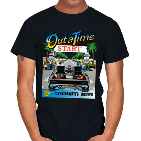 Out Run and Time - Mens T-Shirts RIPT Apparel Small / Black