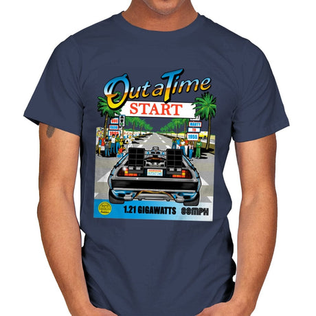 Out Run and Time - Mens T-Shirts RIPT Apparel Small / Navy