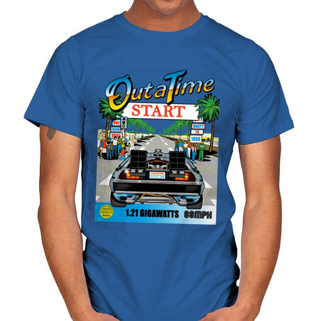 Out Run and Time - Mens T-Shirts RIPT Apparel Small / Royal