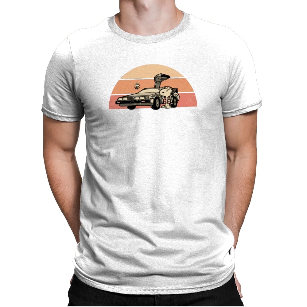 Outatime Beagle - Mens Premium T-Shirts RIPT Apparel Small / White