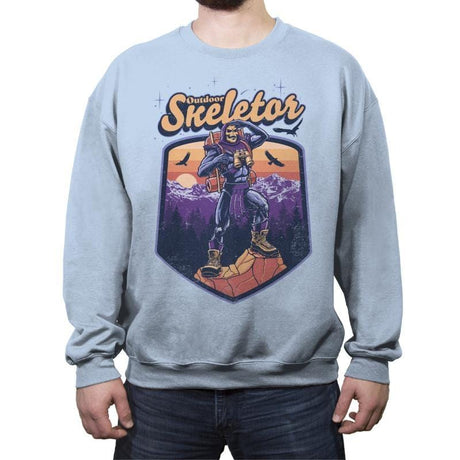 Outdoor Skeletor - Crew Neck Sweatshirt Crew Neck Sweatshirt RIPT Apparel Small / Light Blue