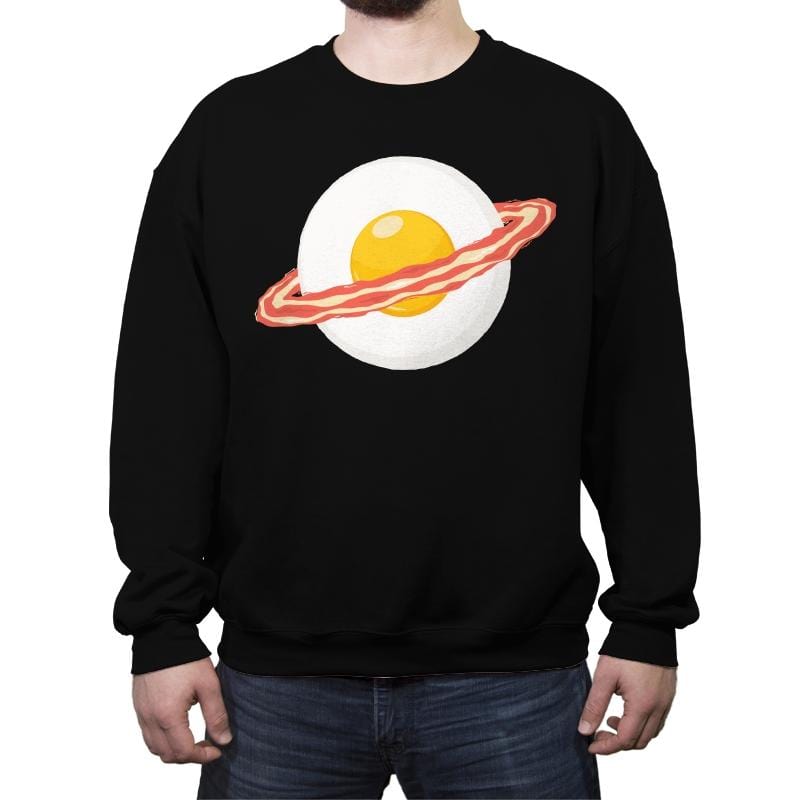 Outer Space Breakfast - Crew Neck Sweatshirt Crew Neck Sweatshirt RIPT Apparel Small / Black