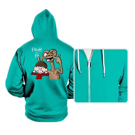 Outer Space Friends - Hoodies Hoodies RIPT Apparel Small / Teal