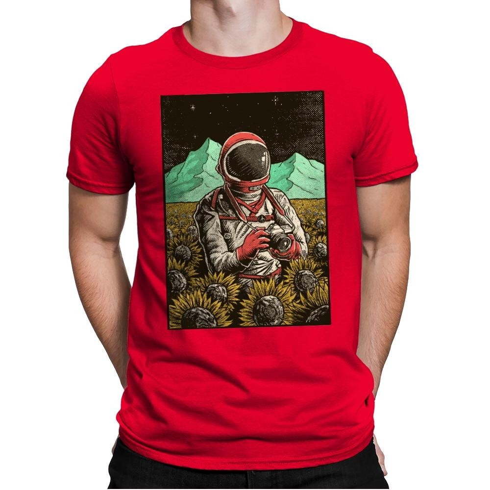 Outer Space Man - Mens Premium T-Shirts RIPT Apparel Small / Red