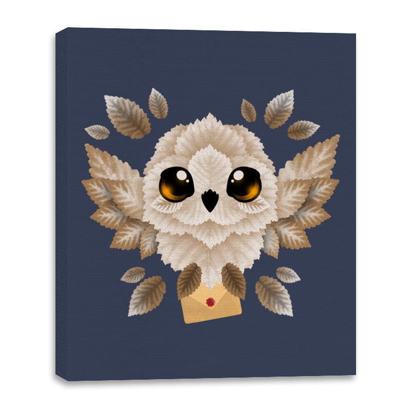 Owl mail of leaves - Canvas Wraps Canvas Wraps RIPT Apparel 16x20 / Navy