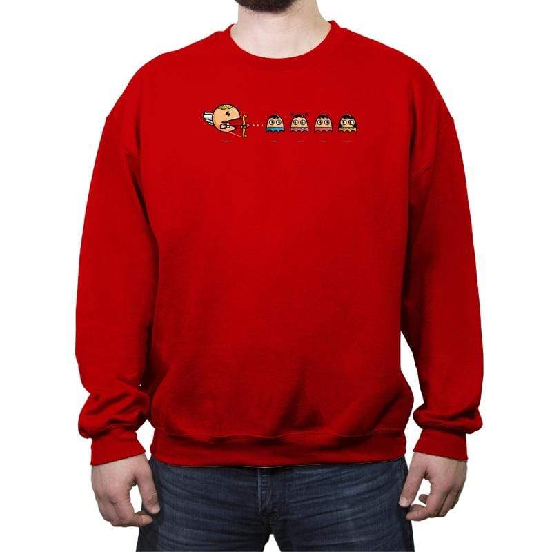 Pac-Cupid - Crew Neck Sweatshirt Crew Neck Sweatshirt RIPT Apparel Small / Red