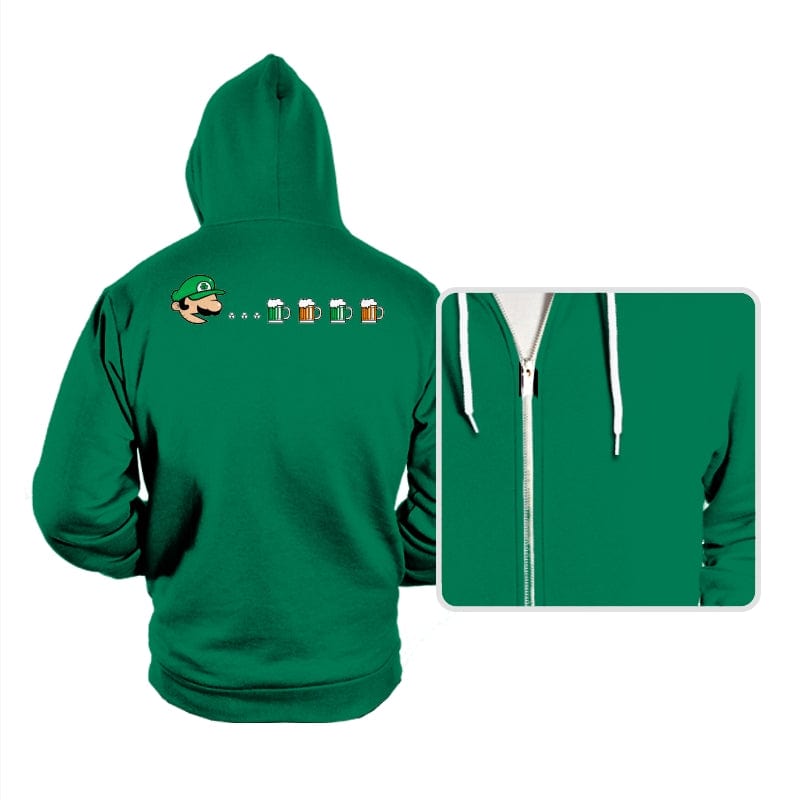 Pac-Luigi's St. Paddy's Day - Hoodies Hoodies RIPT Apparel Small / Kelly
