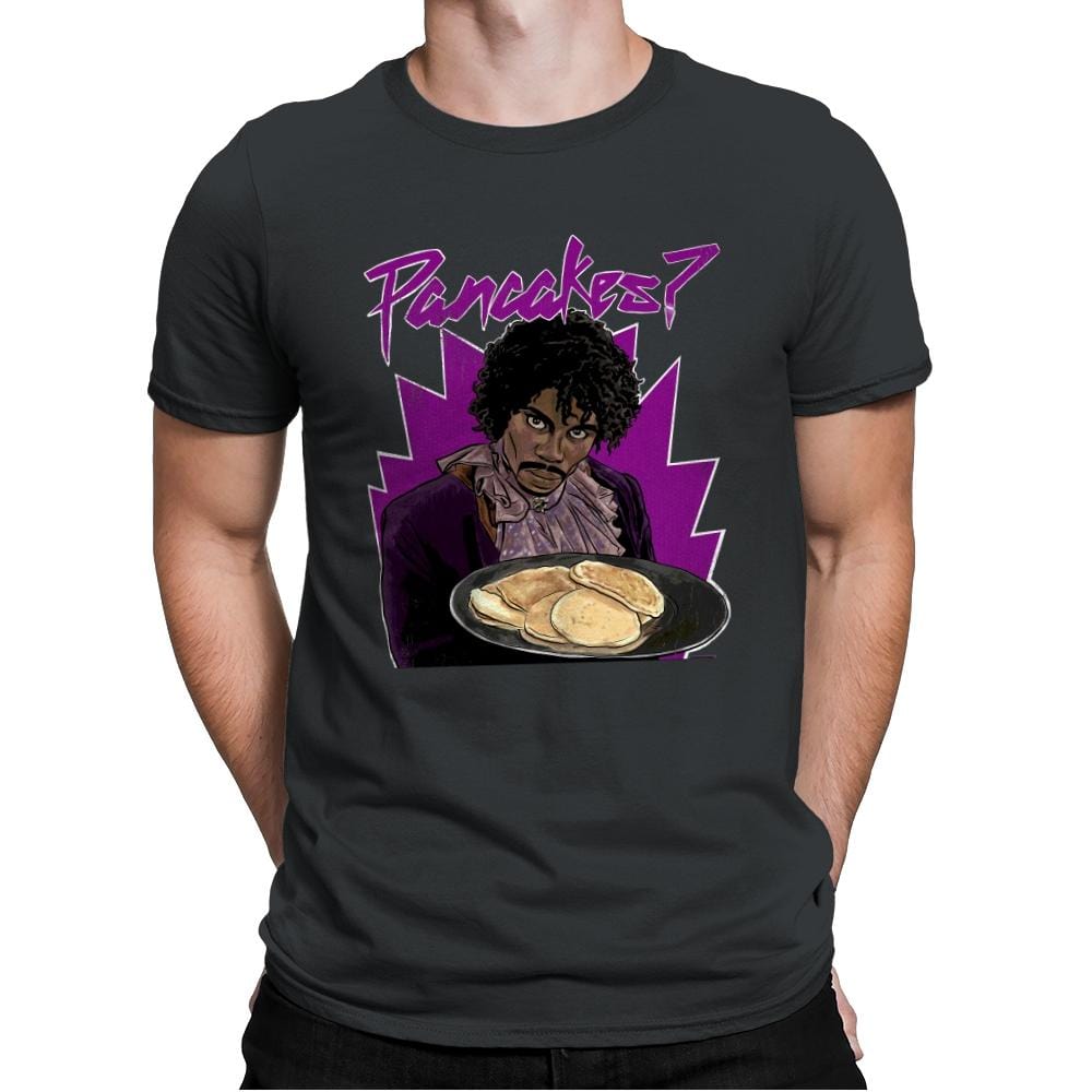 Pancakes - Anytime - Mens Premium T-Shirts RIPT Apparel Small / Heavy Metal