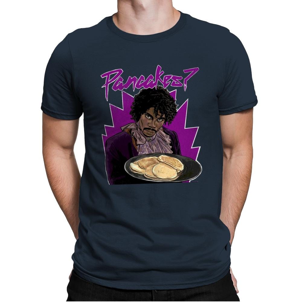 Pancakes - Anytime - Mens Premium T-Shirts RIPT Apparel Small / Indigo