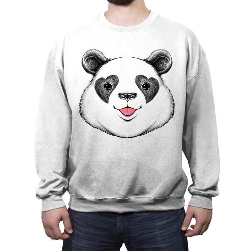 Panda Love - Crew Neck Sweatshirt Crew Neck Sweatshirt RIPT Apparel Small / White
