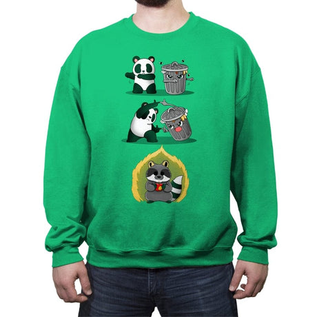 Panda Trush Fusion - Crew Neck Sweatshirt Crew Neck Sweatshirt RIPT Apparel Small / Irish Green