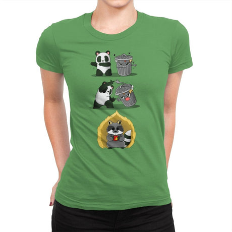 Panda Trush Fusion - Womens Premium T-Shirts RIPT Apparel Small / Kelly