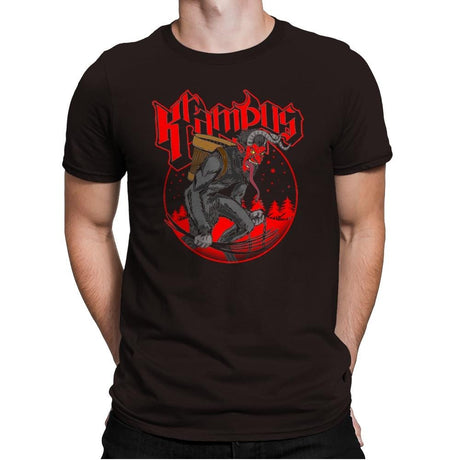 Papa Krampus - Mens Premium T-Shirts RIPT Apparel Small / Dark Chocolate