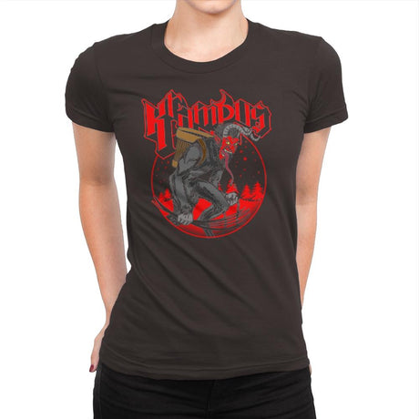 Papa Krampus - Womens Premium T-Shirts RIPT Apparel Small / Dark Chocolate