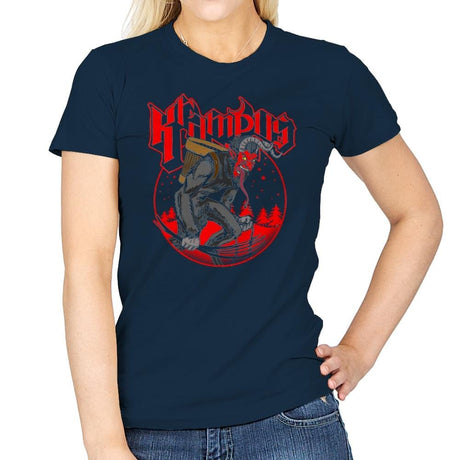 Papa Krampus - Womens T-Shirts RIPT Apparel Small / Navy