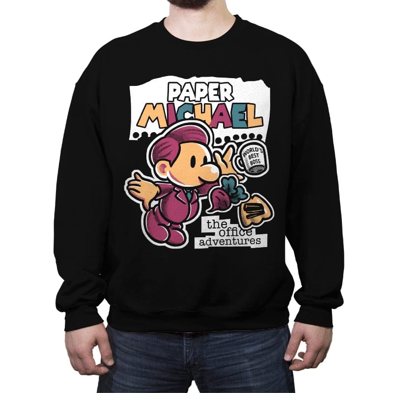 Paper Michael - Crew Neck Sweatshirt Crew Neck Sweatshirt RIPT Apparel Small / Black