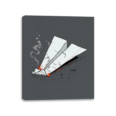 Paper Plane On Fire - Canvas Wraps Canvas Wraps RIPT Apparel 11x14 / Charcoal