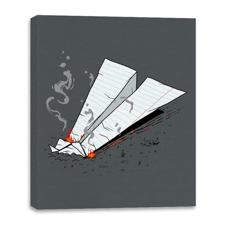 Paper Plane On Fire - Canvas Wraps Canvas Wraps RIPT Apparel 16x20 / Charcoal