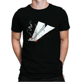 Paper Plane On Fire - Mens Premium T-Shirts RIPT Apparel Small / Black